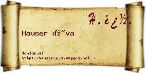 Hauser Éva névjegykártya